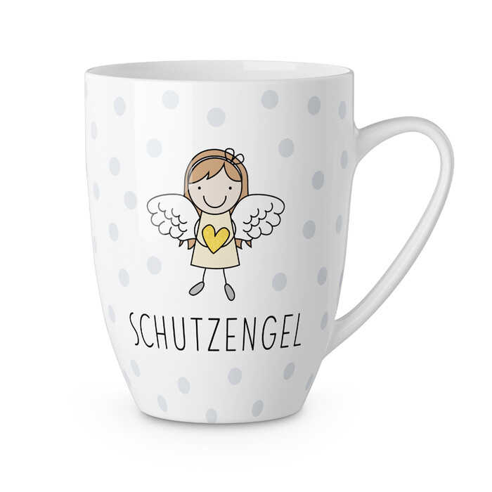Porzellantasse Schutzengel 250 ml weiß