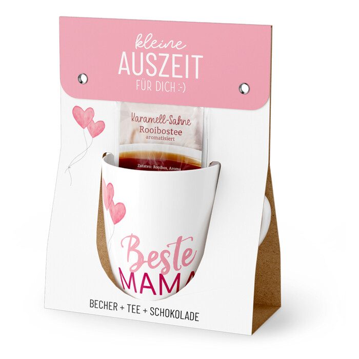 Geschenk-Set Beste Mama Becher, Tee & Schokolade