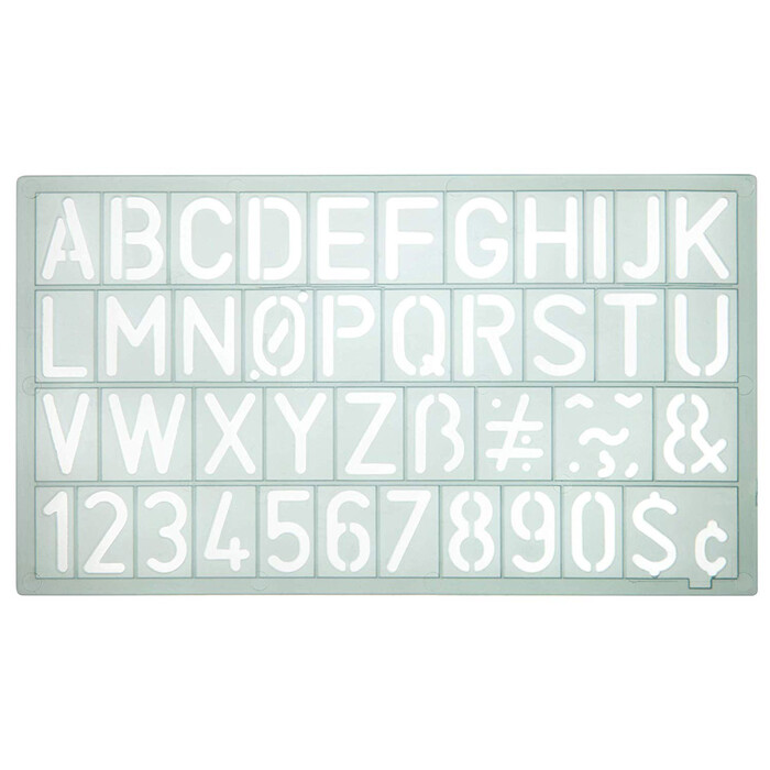 Schablone Buchstaben und Zahlen 19,6 x 11,2 cm