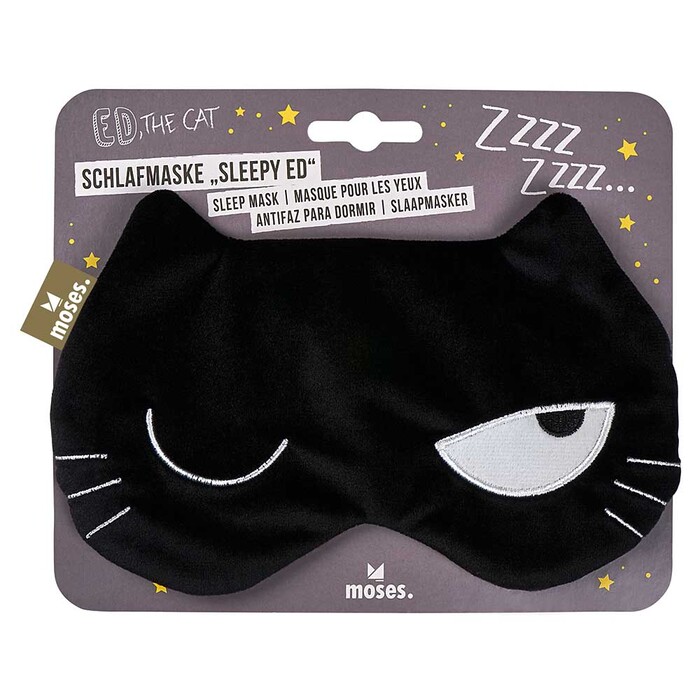 Schlafmaske Sleepy Ed aus der Serie Ed, the Cat schwarz