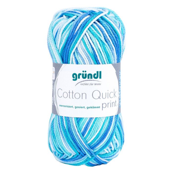 GRÜNDL Strickgarn Cotton Quick print aqua
