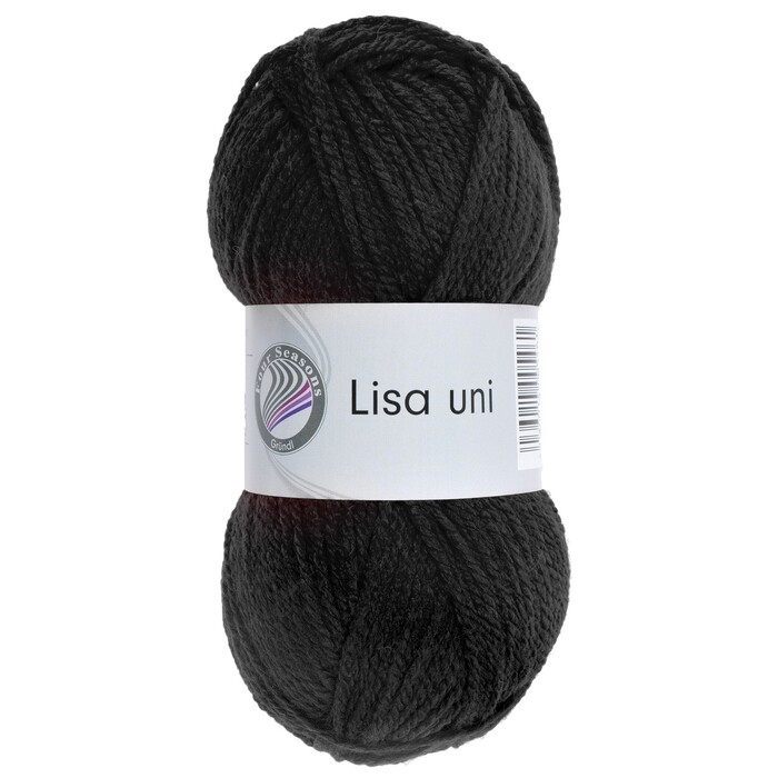 GRÜNDL Wolle Lisa Uni 50 g schwarz