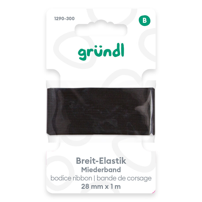 GRÜNDL Haushaltsband 1 m x 28 mm schwarz