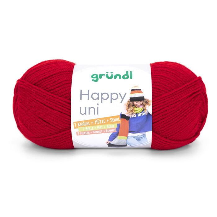 GRÜNDL Garn Happy Uni 100g kaminrot