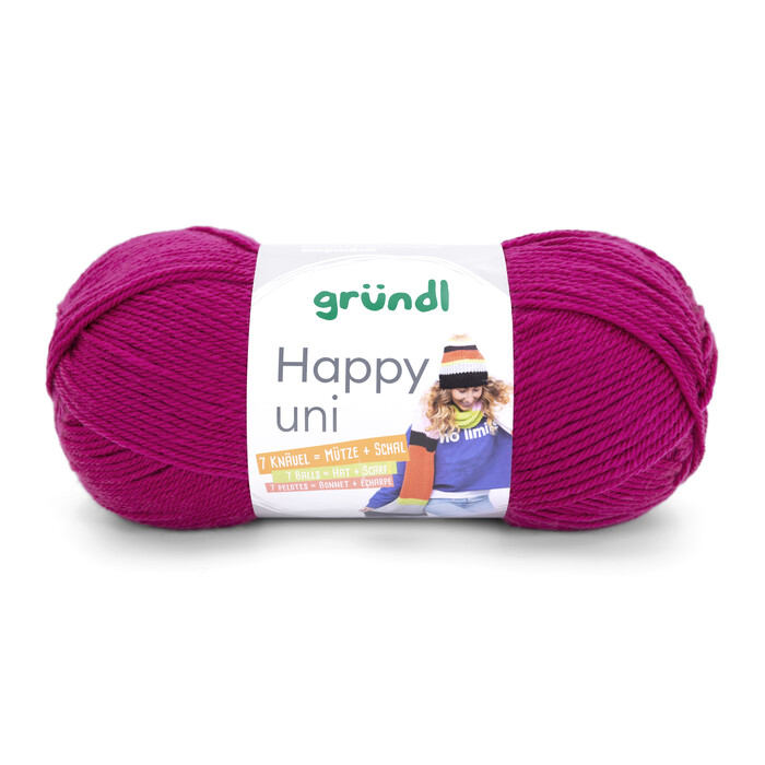 GRÜNDL Garn Happy Uni 100g fuchsia