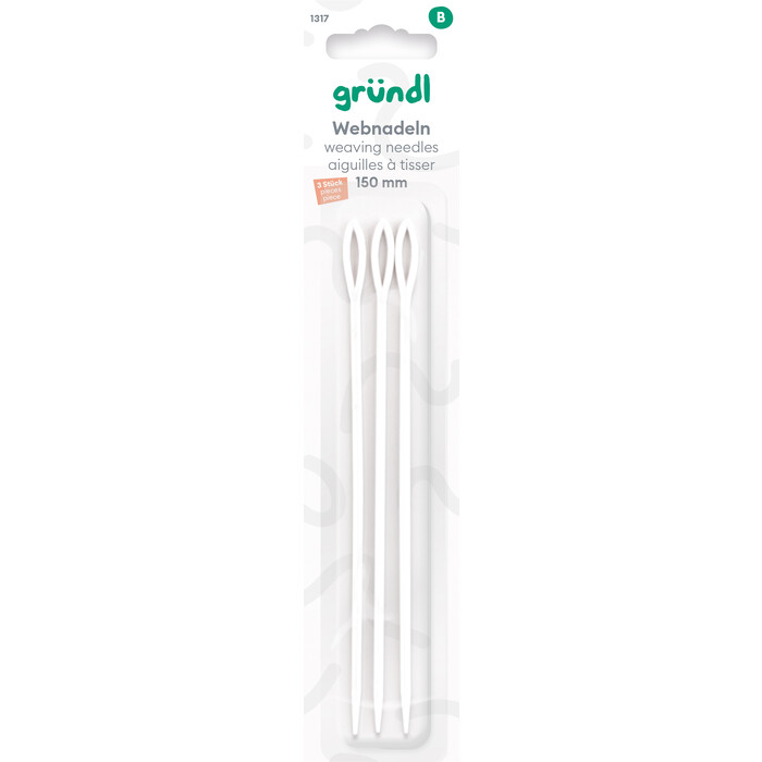 GRÜNDL Webnadeln 15 cm 3 Stück weiß