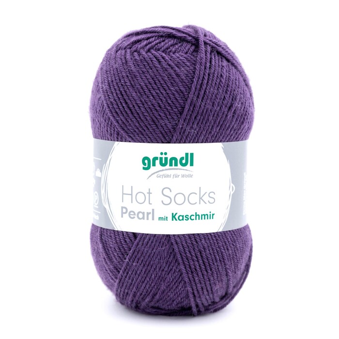 GRÜNDL Wolle Hot Socks Pearl Uni 4-fach 50g aubergine