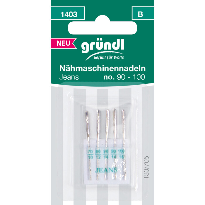 GRÜNDL Nähmaschinennadeln Jeans No. 90-100 5 Stück