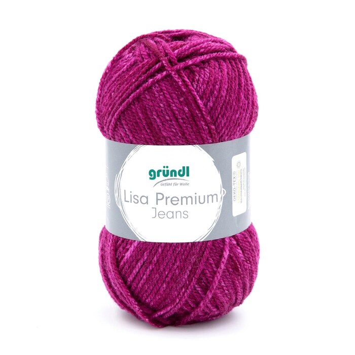 GRÜNDL Garn Lisa Premium Jeans 50g fuchsia meliert