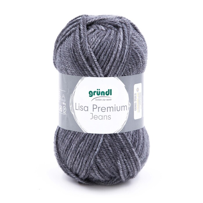 GRÜNDL Garn Lisa Premium Jeans 50g schiefergrau meliert