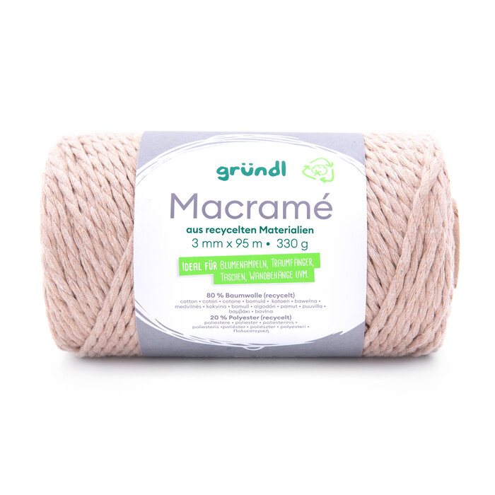 GRÜNDL Macramé-Garn 3 mm x 95 m beige