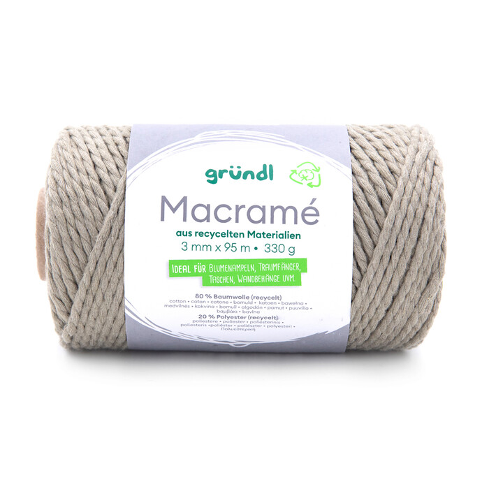 GRÜNDL Macramé-Garn 3 mm x 95 m khaki