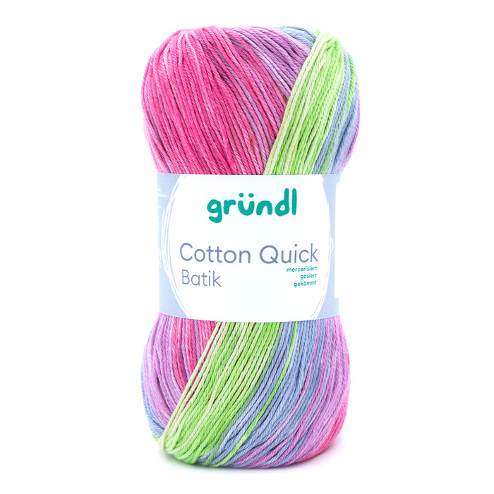 GRÜNDL Wolle Cotton Quick Batik orange/grün/blau/violett