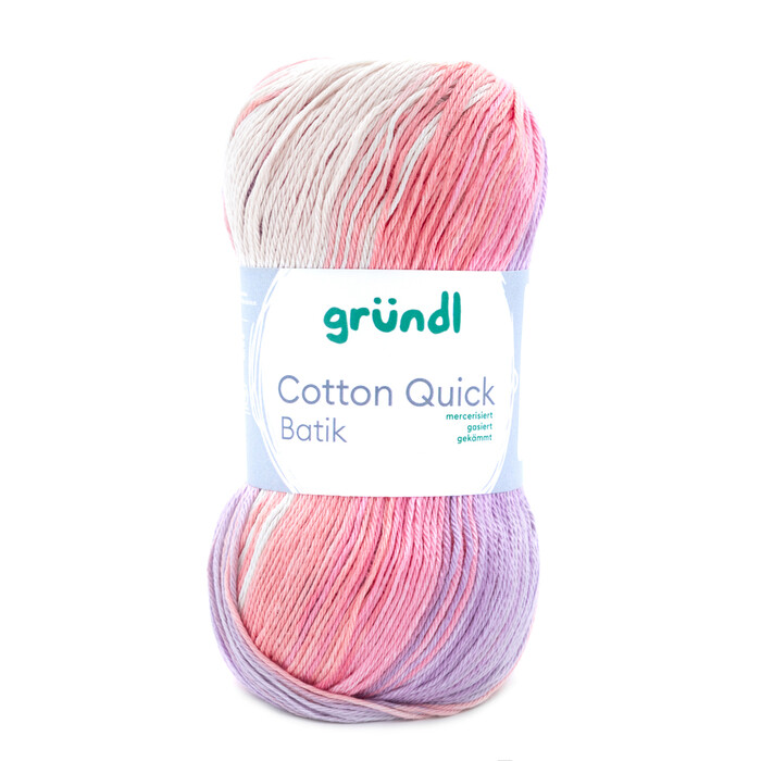 GRÜNDL Wolle Cotton Quick Batik creme/rosa/lila/flieder