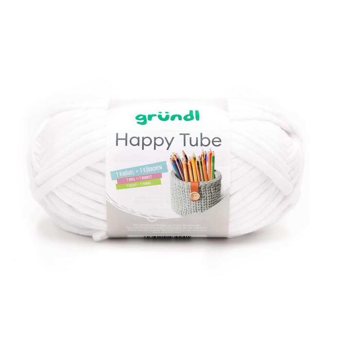 GRÜNDL Schlauchgarn Happy Tube 150g weiß