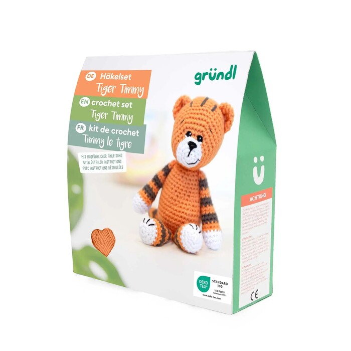 GRÜNDL Häkeltier-Set Tiger Timmy orange/braun