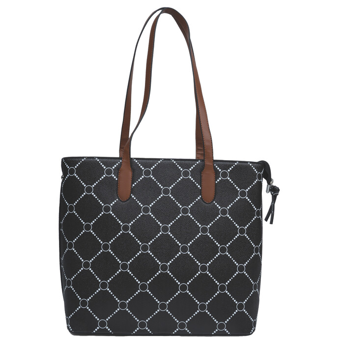 Shopper mit Muster schwarz/weiß