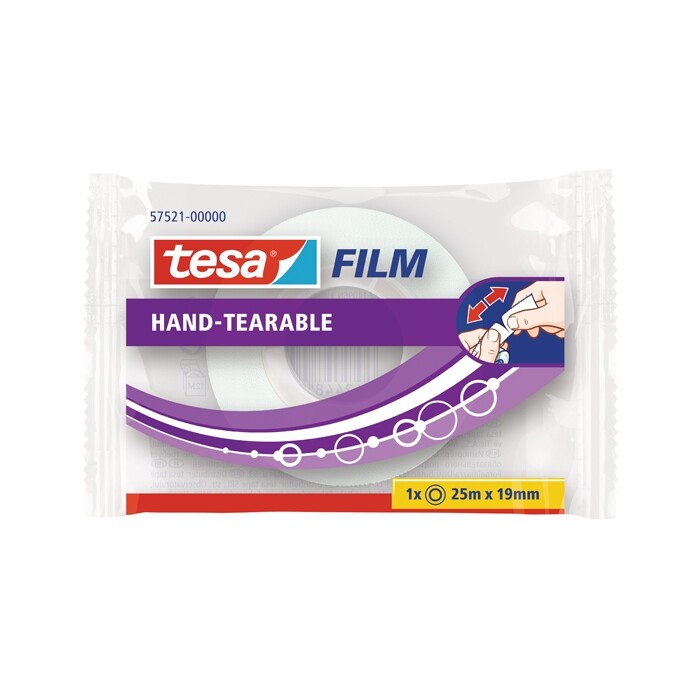 TESA FILM Klebeband von Hand einreißbar 25 m x 19 mm transparent