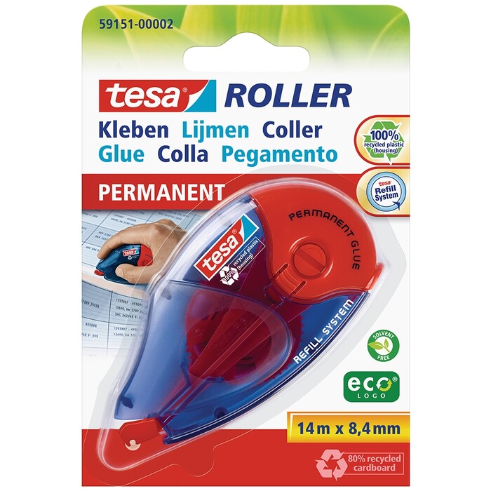 TESA Kleberoller permanent 14 m x 8,4 mm
