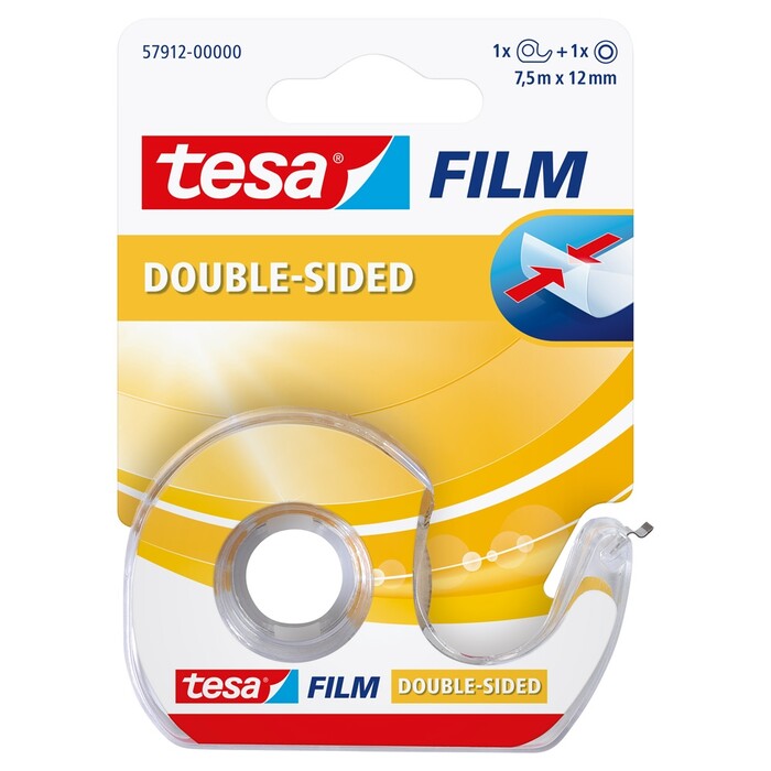 TESA Klebefilm doppelseitig 7,5 m x 12 mm mit Abroller