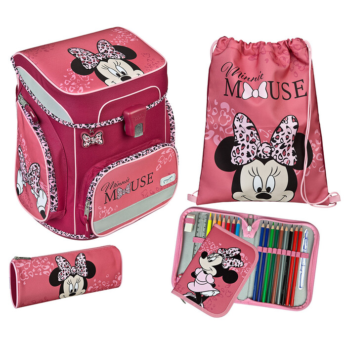 SCOOLI Schultaschen-Set Easy Fit Minnie Mouse 5-teilig rosa
