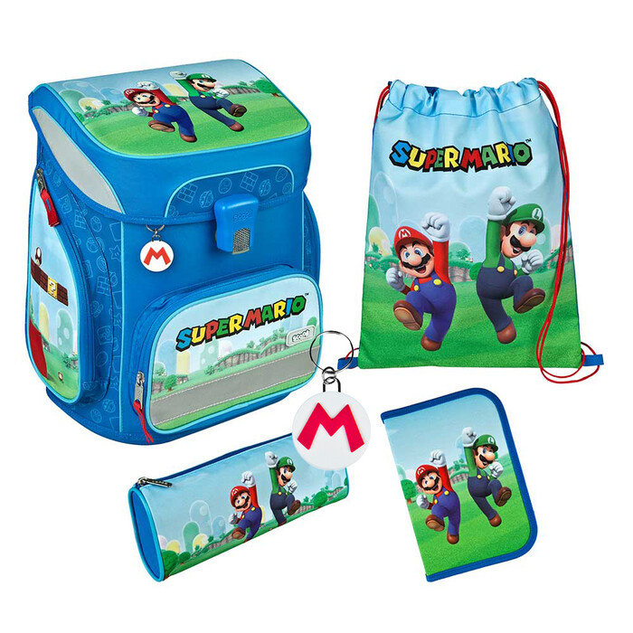 SCOOLI Schultaschen-Set Easy Fit Super Mario 5-teilig bunt