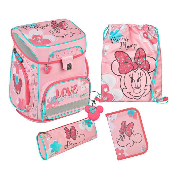 SCOOLI Schultaschen-Set Easy Fit Minnie Mouse 5-teilig rosa
