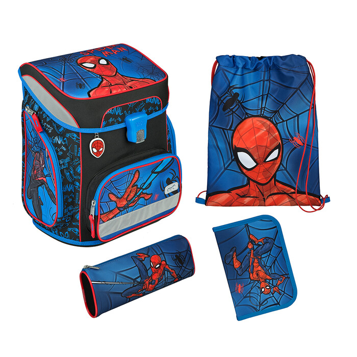 SCOOLI Schultaschen-Set Easy Fit Spider-Man blau/rot