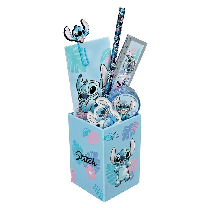 Stifteköcher-Set Stitch gefüllt 7 Teile blau