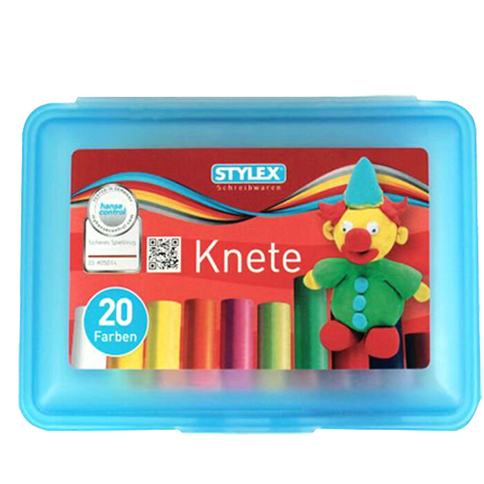 STYLEX Knete mit Kunststoffbox 20 Stangen mehrere Farben