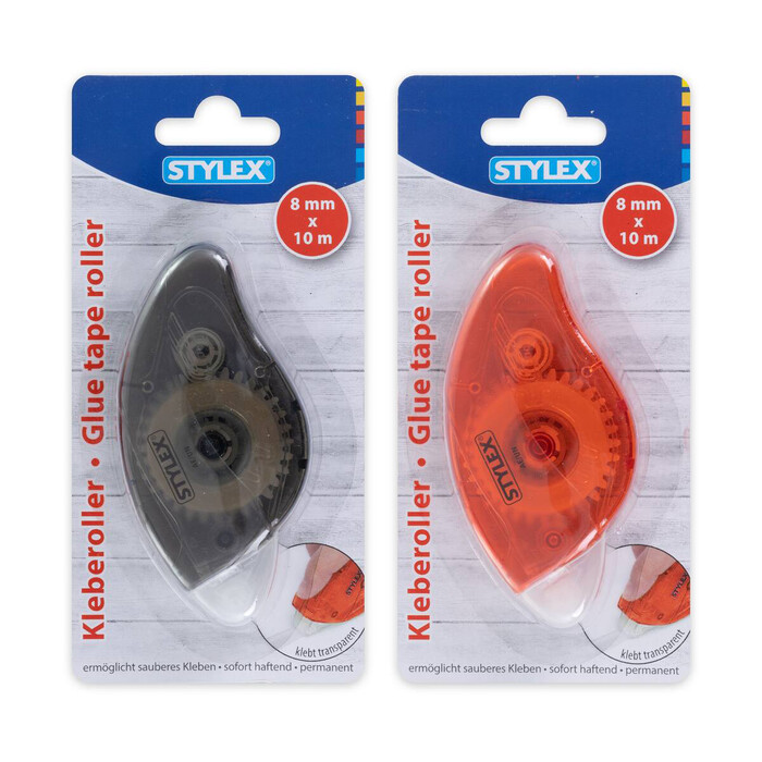 STYLEX Kleberoller 8 mm x 10 m 1 Stück farblich sortiert