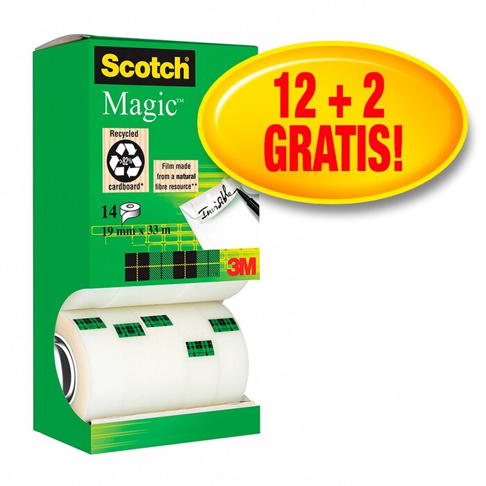 SCOTCH Magic Klebeband 19 mm x 33 m 14 Rollen transparent