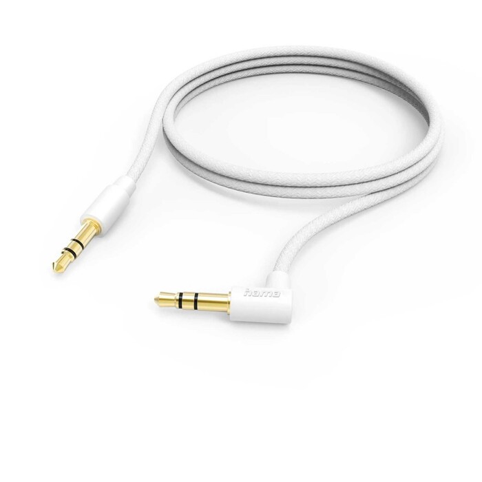 HAMA AUX-Kabel 3,5 mm Stecker auf 3,5 mm Stecker 1 m weiß