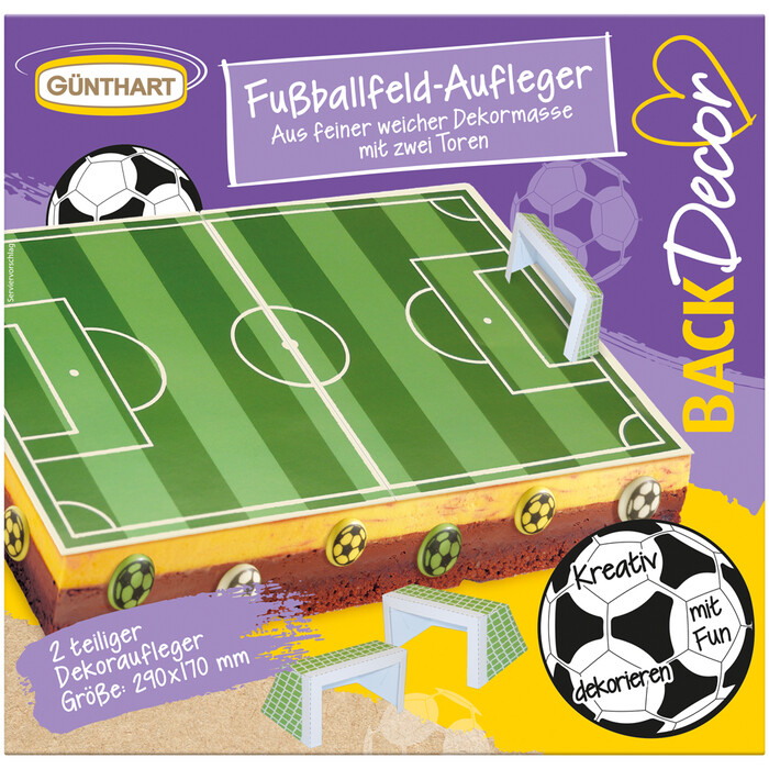 GÜNTHART Tortenaufleger Fußball 29 x 17 cm grün/weiß