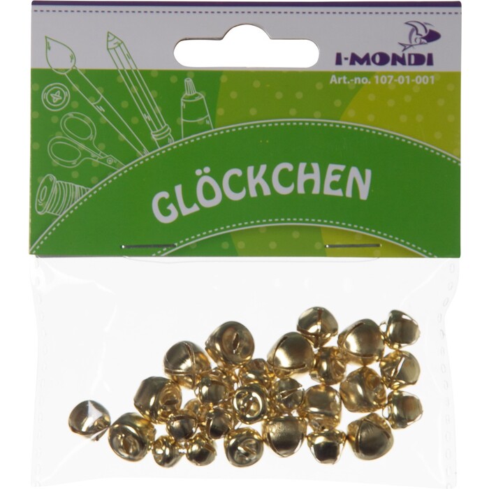 I-MONDI Glöckchen mit Öse 30 Stück gold