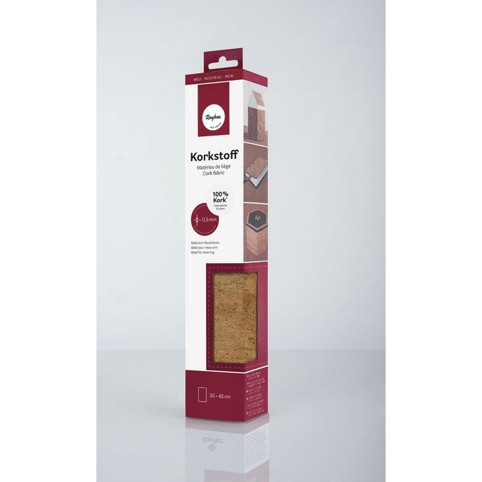 RAYHER Korkstoff Natur gerollt 45 x 30 cm braun