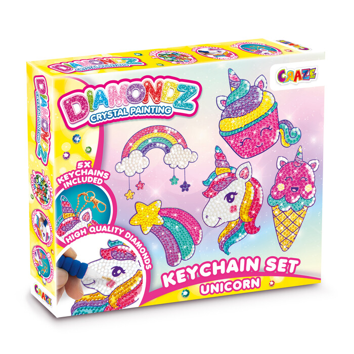 CRAZE Diamondz Schlüsselanhänger Bastel-Set Unicorn