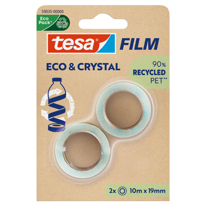 TESA Klebeband Eco & Crystal 10 m x 19 mm 2 Stück