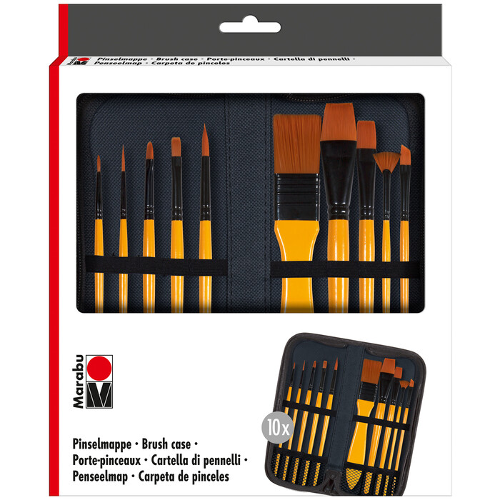 MARABU Pinselmappe inkl. 10 Pinsel