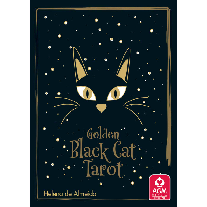 Helena de Almeida: Golden Black Cat Tarot - High quality slip lid box with gold foil, m. 1 Buch, m. 78 Beilage