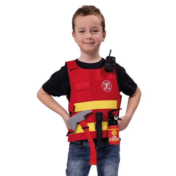 Kinderkostüm Feuerwehr-Set 5-teilig Gr. 116/128