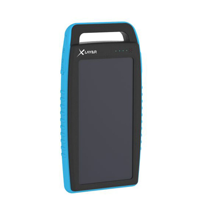 XLAYER Powerbank Plus Solar 15000 mAh schwarz/blau