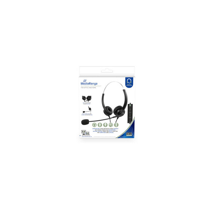 MediaRange Corded Stereo Headset black