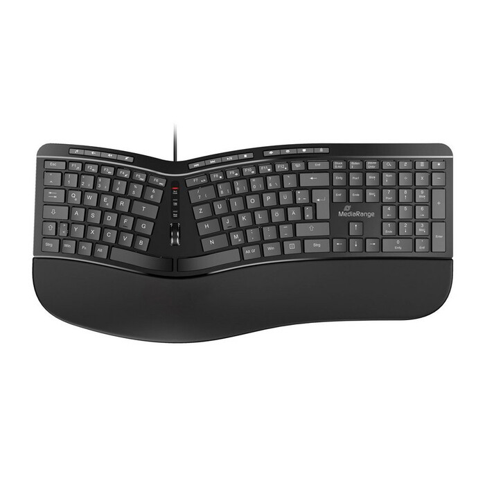 MEDIARANGE Ergonomische Multimedia-Tastatur QWERTZ kabelgebunden schwarz