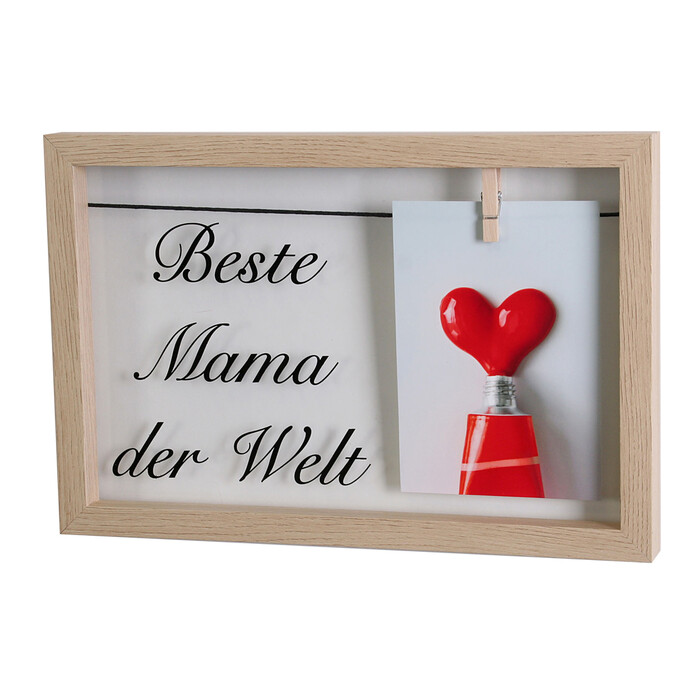 Cliprahmen Beste Mama der Welt für 1 Bild 30 x 20 cm natur
