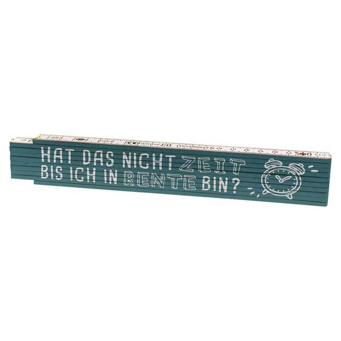 Zollstock Hat das nicht Zeit bis ich in Rente bin? aus Holz 2 m türkis