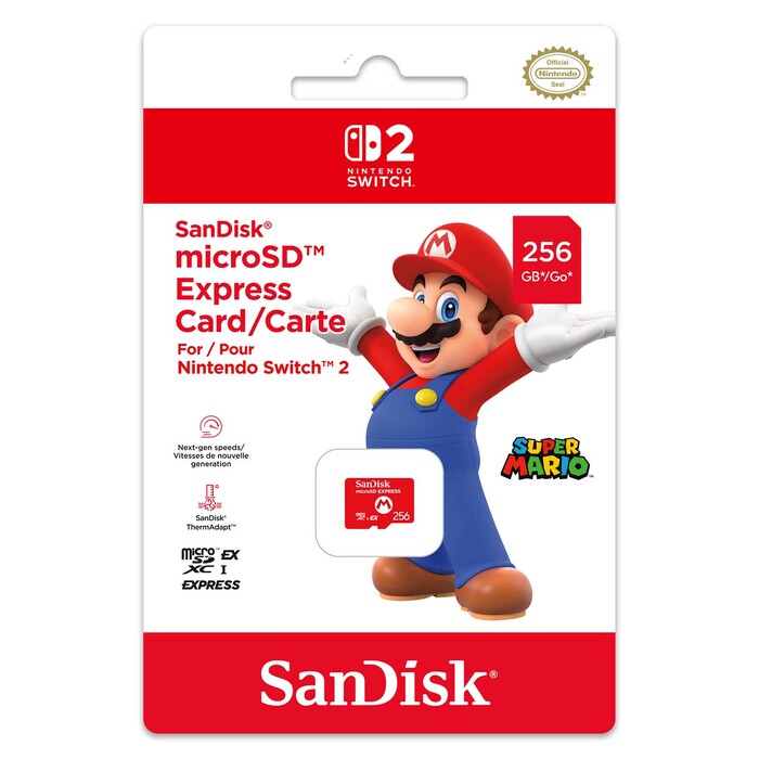 SANDISK microSD-Express-Karte 256 GB für Switch 2 rot