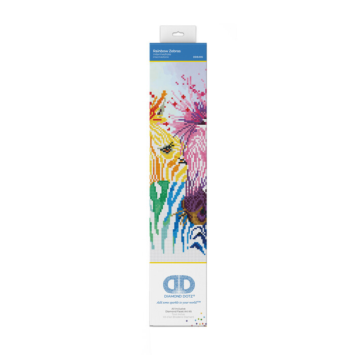 DIAMOND DOTZ Schmuckstein-Bild Rainbow Zebras 40 x 40 cm bunt