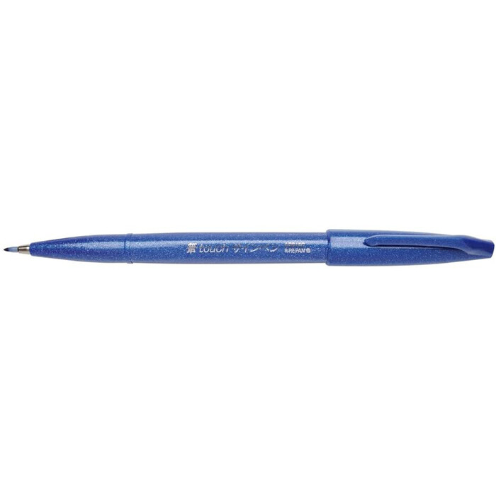 PENTEL Brush Sign Pen Faserschreiber mit flexibler Pinsel-ähnlicher Spitze blau