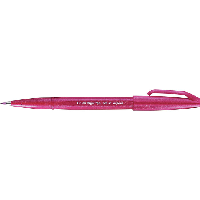 PENTEL Brush Sign Pen Faserschreiber mit flexibler Pinsel-ähnlicher Spitze burgunderrot